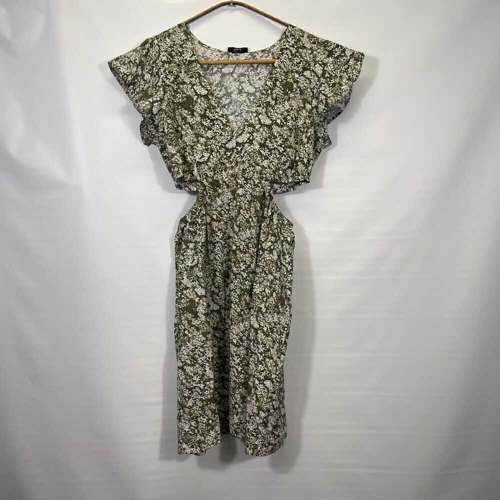 Rails Olive Vine Floral Nyla Cutout Waist Mini Dress Small NWT